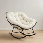 Aura Velvet Tufted Metal Rocking Chair – Modern Bedroom Lounge & Relaxing Chair - Image 7