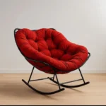 Aura Velvet Tufted Metal Rocking Chair – Modern Bedroom Lounge & Relaxing Chair - Image 5