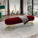 The Aurelia Modern 3-Seater Velvet Bed Bench