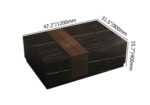 The Nero Monolith Modern Center Table – Black Gold Marble & Walnut Wood Block - Image 2