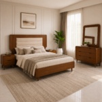walnut wood bed design