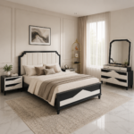 contrast wooden bed design