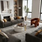 The Aurelia Luxe Dual-Tier Drum Centerpiece – Walnut & Ribbed White Marble Storage - Image 2