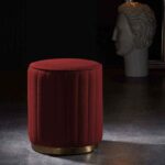 The Aurelia Modern Round Velvet Ottoman Stool - Image 4
