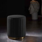 The Aurelia Modern Round Velvet Ottoman Stool