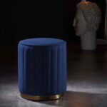The Aurelia Modern Round Velvet Ottoman Stool - Image 3
