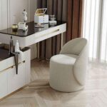 The Scandinavian Modern Bouclé Dressing Stool