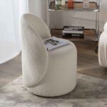 The Scandinavian Modern Bouclé Dressing Stool - Image 3