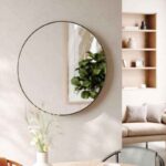 The Sunshine Modern Round Wall Mirror – Minimalist Metal Frame Decorative Circle Mirror