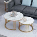 The Aurelia Nero Modern 2-Piece Nesting Center Table Set