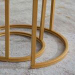The Aurelia Modern 2-Piece Nesting Center Table Set – White Marble Top & Gold Metal Coffee Tables - Image 3