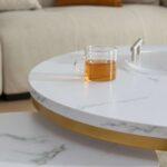 The Aurelia Modern 2-Piece Nesting Center Table Set – White Marble Top & Gold Metal Coffee Tables - Image 4